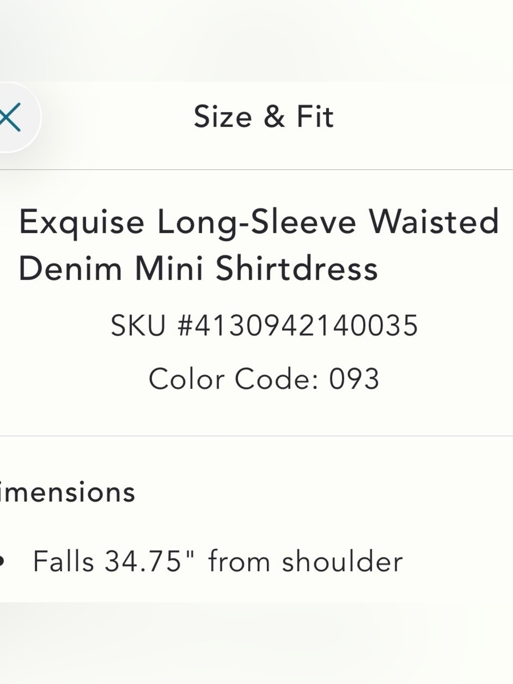 EXQUISE LONG-SLEEVE DENIM MINI DRESS - Picture 14 of 15